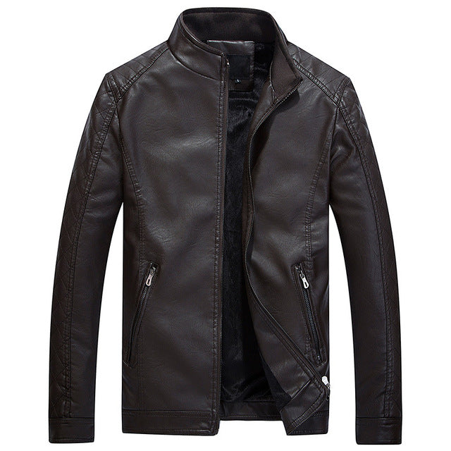 HEE GRAND Male Soft PU Leather Jackets made out of Imitation Sheepskin