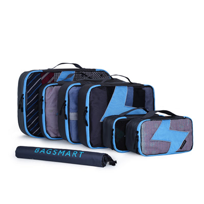 BAGSMART 7 Pcs Set Packing Cubes - Travel Organizers with Laundry Bag