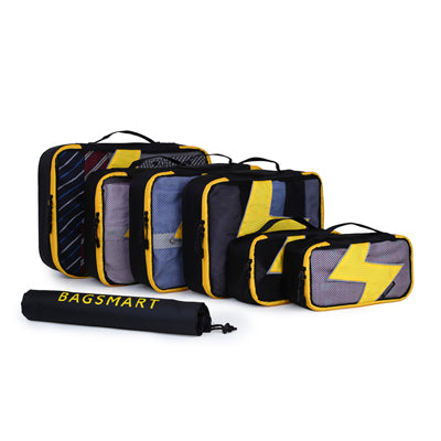 BAGSMART 7 Pcs Set Packing Cubes - Travel Organizers with Laundry Bag